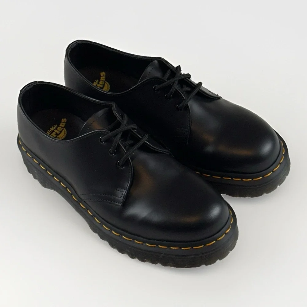Doc Dr. Martens 1461 Bex Black Smooth Leather Platform Mens 9 Shoes Oxfords Goth
